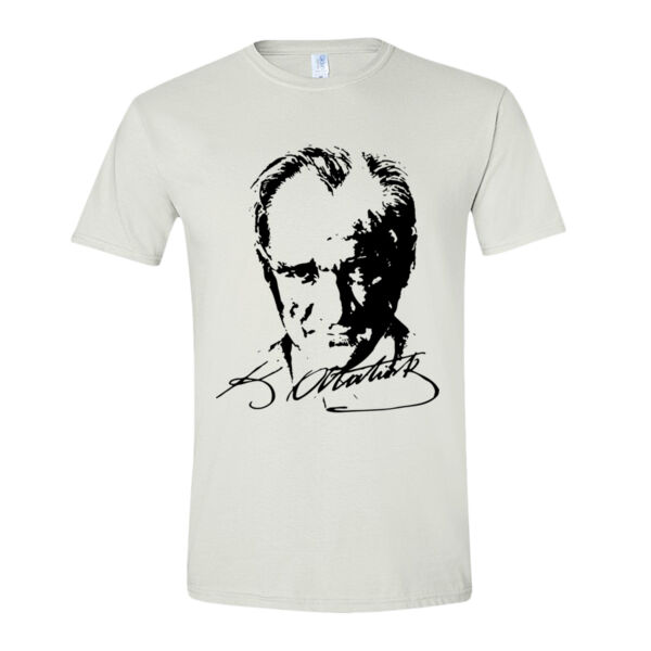 Unisex Beden C-Yaka Mustafa Kemal Atatürk Beyaz Tişört Thumbnail